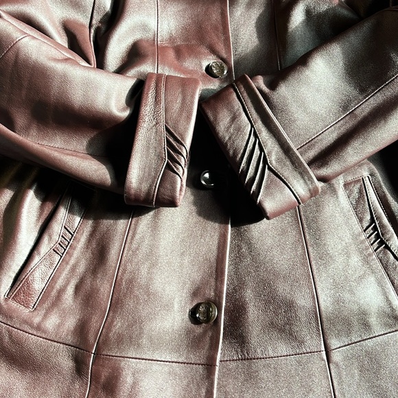 Vintage Apex Pelle  Collection Leather Coat Brown Women's XXL - Picture 7 of 16